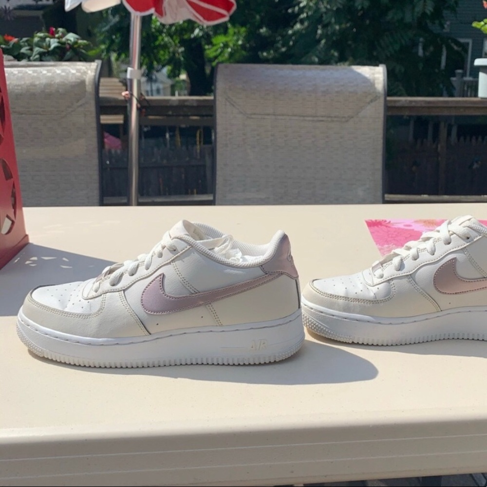 Light Pink, White & Metallic Nike Air Force 1